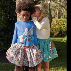 Mini Boden Girls Corduroy Appliqué Reversible Skirt Size 6-7